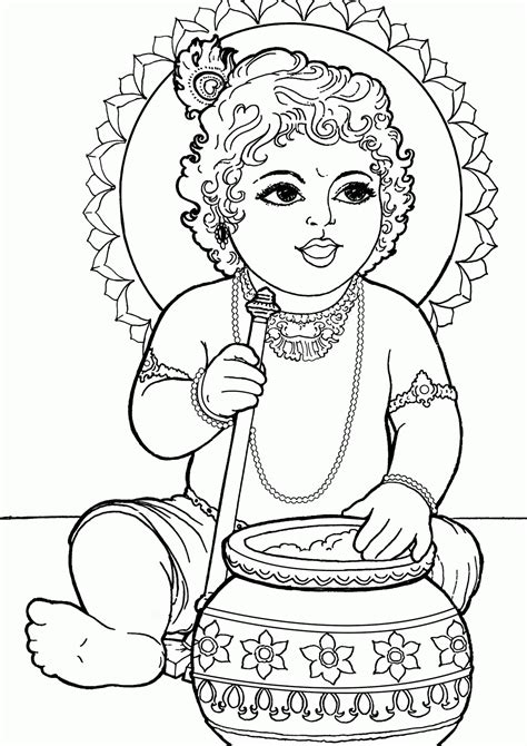 little krishna coloring pages